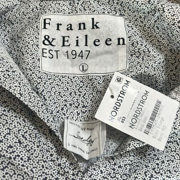 Frank & Eileen Joedy Oversized Ditsy Button-Up Shirt NWT  $258 xl - Picture 8 of 8